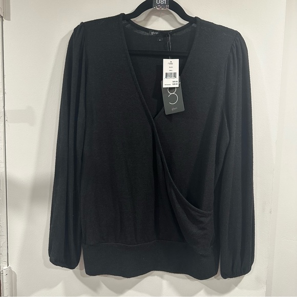 GIBSON NWT!! BLACK CROSSOVER SWEATER SIZE SMALL BUT COULD FIT A MEDIUM! #81 - Picture 4 of 5